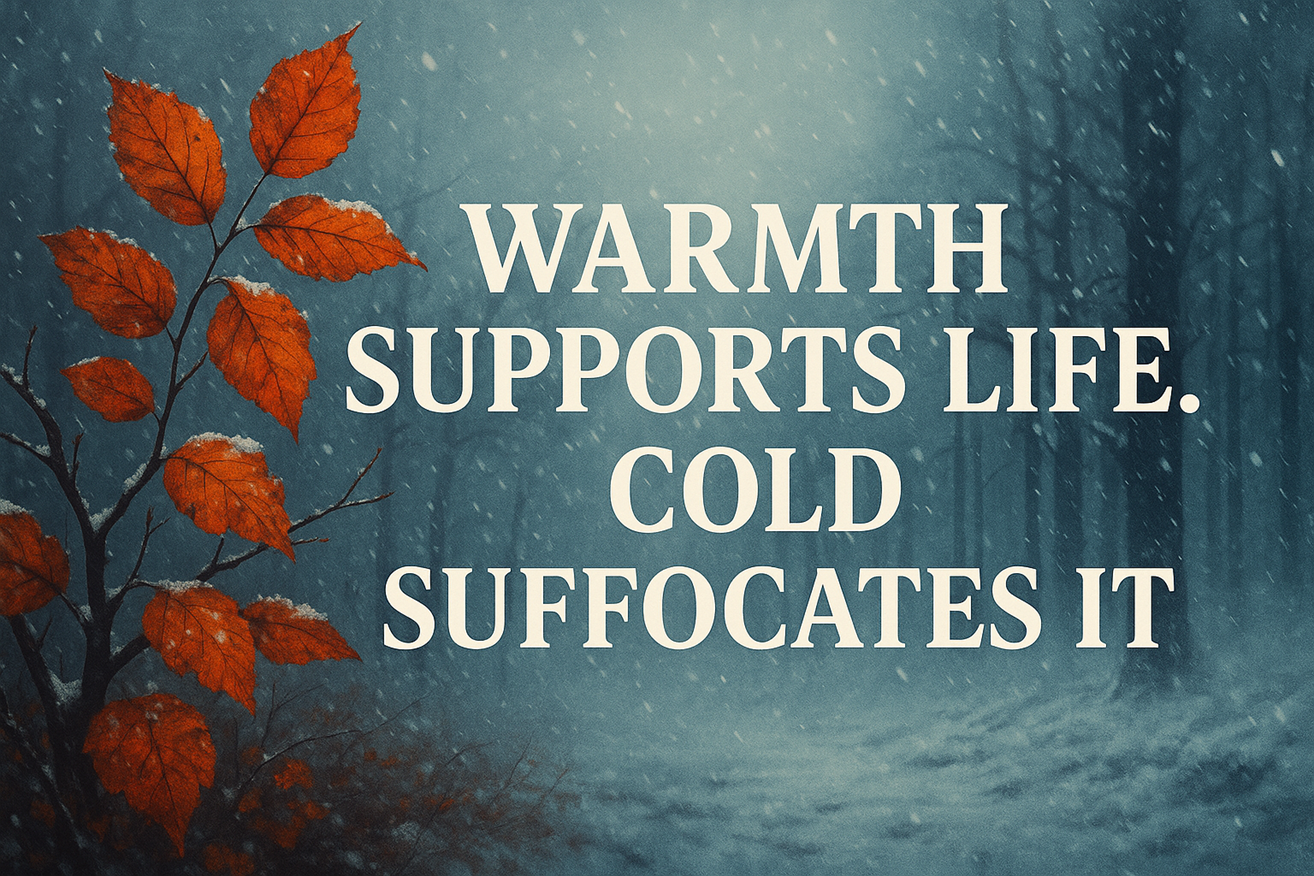 warmth supports life cold suffocates it 1